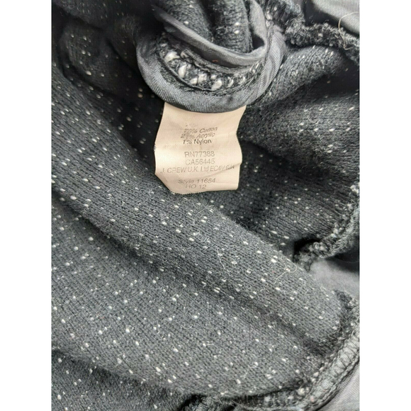 J.CREW Women's Sz S Black Gray Tweed Knit Peplum Waist Jacket Blazer w/Zippers - Picture 5 of 8